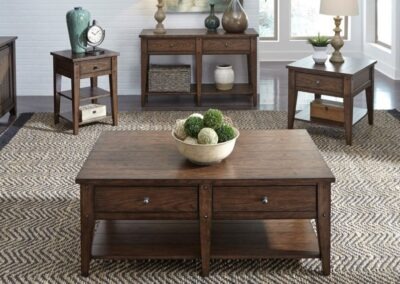 Lake House Brown Occasional Table Set